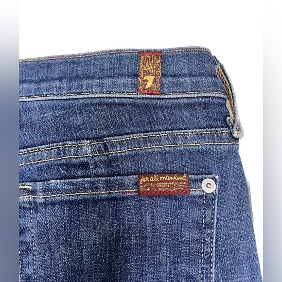 7 For All Mankind Distressed Edie Frayed Grommet Trim Distressed Jeans Size 28 - Picture 4 of 9